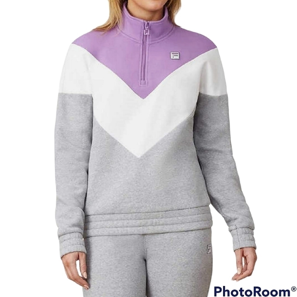 Fila Ekanta 1/4 zip Pullover Retro Chevron Sweater Sz Small